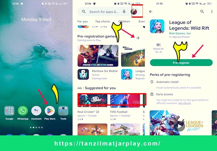 كيفية العثور على قسم التسجيل المسبق في متجر بلاي؟